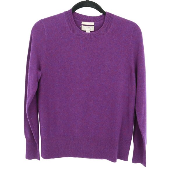 J. Crew Cashmere Classic Fit Sweater Womens S Purple Layering Elevated Basic NWT - Picture 1 of 16